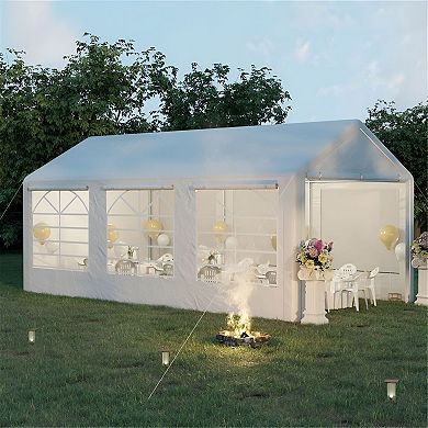 Outdoor Party Tent Canopy with Sidewalls and Windows for Weddings and Events