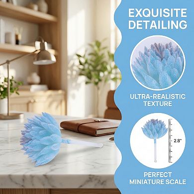 5 Pcs Realistic Flocked Artificial Succulents 2.8" Mini Faux Pinecone Picks Frosted Unpotted Plants