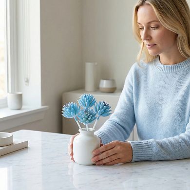 5 Pcs Realistic Flocked Artificial Succulents 2.8" Mini Faux Pinecone Picks Frosted Unpotted Plants