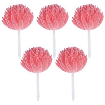 5 pc Realistic Flocked Artificial Succulents 2.8" Mini Faux Pinecone Picks Frosted Unpotted Plants