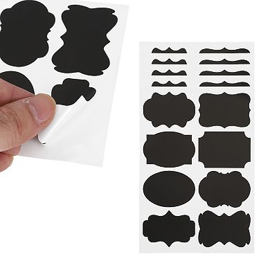 Removable Erasable Model E Gift Stickers 1.97"x1.38" Black 10 Pcs