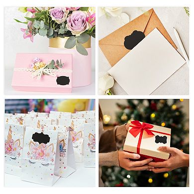 Removable Erasable Model E Gift Stickers 1.97"x1.38" Black 10 Pcs
