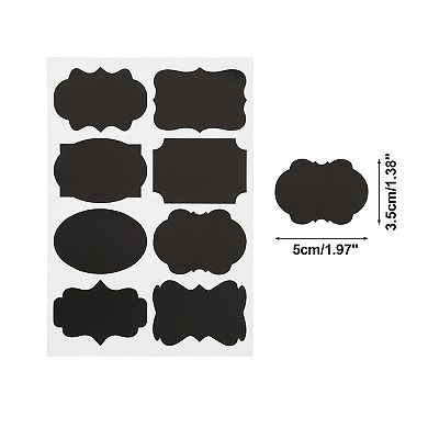 Removable Erasable Model E Gift Stickers 1.97"x1.38" Black 10 Pcs