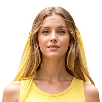 Headpiece Multi-layered Tassels Head Chain Gold Tone 1 pc