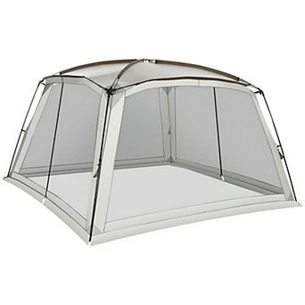 Outdoor Screen Room Canopy Tent with Mesh Panels for Camping and Backyard