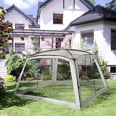 Outdoor Screen Room Canopy Tent with Mesh Panels for Camping and Backyard