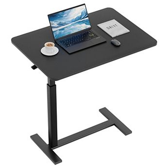 YIORTWO Adjustable Overbed Table with Wheels, Mobile Laptop Desk Standing Table