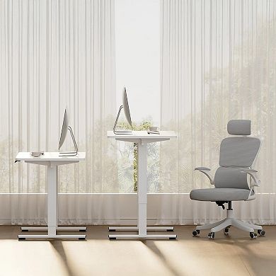 YIORTWO Standing Desk Electric Adjustable Height Desk Sit Stand Computer Desk Home Office