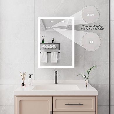 ELEMENT ACE Surface Mount LED Medicine Cabinet with Mirror and Digital Display