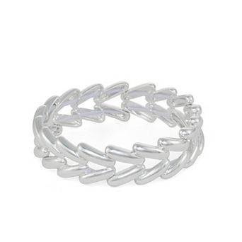 Napier Silver Tone Sticks Stretch Bracelet
