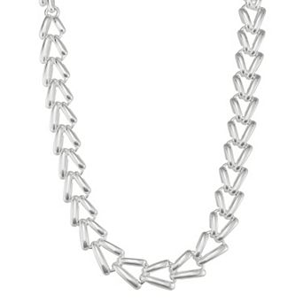 Napier Silver Tone Sticks Collar Necklace