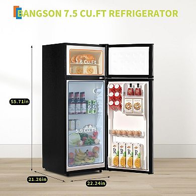 ANIXOL 7.5 Cu Ft Double Door Refrigerator