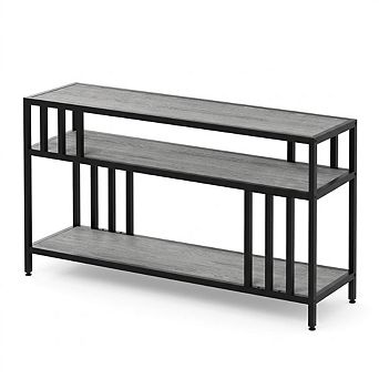 58" Farmhouse TV Stand with 3 tier Shelves, Metal Frame Media Console for 5865 Inch TVs