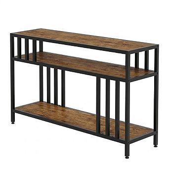 58" Farmhouse TV Stand with 3 tier Shelves, Metal Frame Media Console for 5865 Inch TVs