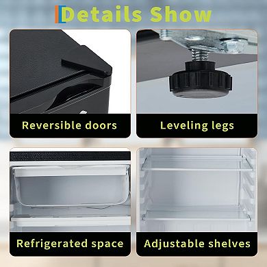ANIXOL Compact Mini Fridge with Freezer