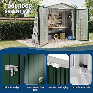 ANIXOL 6x4 FT Metal Outdoor Storage Shed