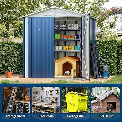 ANIXOL 6x4 FT Metal Outdoor Storage Shed