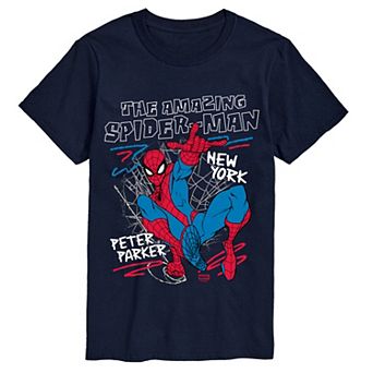 Big & Tall Marvel The Amazing Spider-Man Peter Parker Sketch Graphic Tee