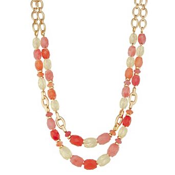 Napier Gold Tone Citrus Shades Multi-Row Necklace