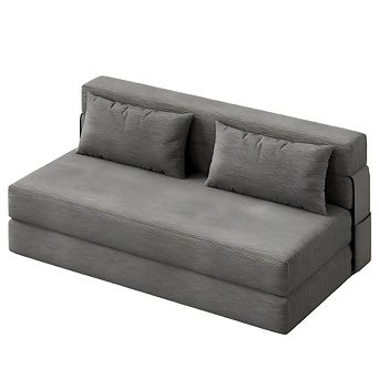 4-in-1 Folding Sofa Bed and Chair Bed - Convertible Tufted Sleeper with Pillow