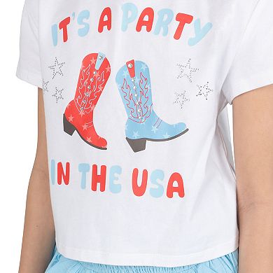 Girls 7-16 Tween Diva 3-Piece Graphic Tee & Smocked Tiered Skort Set