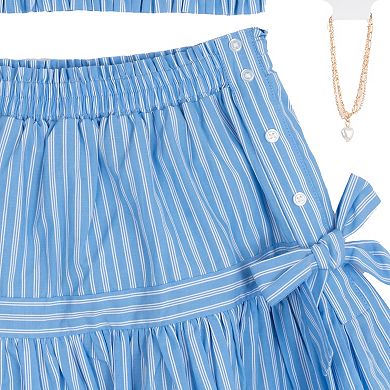 Girls 7-12 Tween Diva 3-Piece Smocked Top & Skort Set