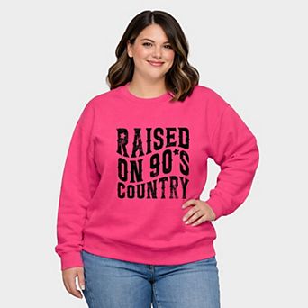 Raised On 90s Country - Women's Plus Sized Graphic Sweatshirt