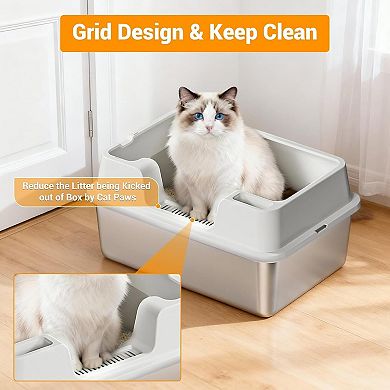 ANIXOL Stainless Steel Cat Litter Box