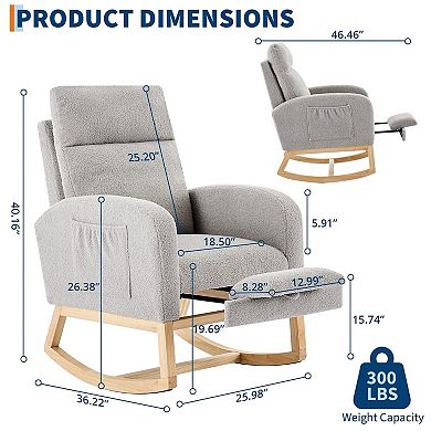 ANIXOL Cozy Rocking Chair with Footrest