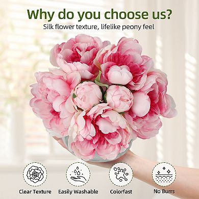 ANIXOL Lifelike Peony Vase Arrangement