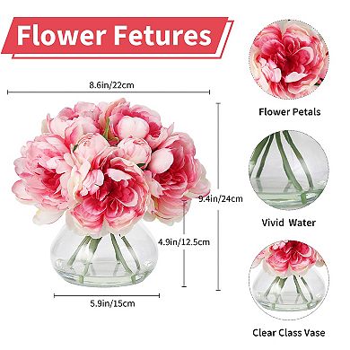 ANIXOL Lifelike Peony Vase Arrangement