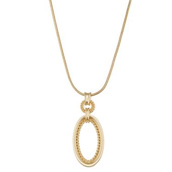 Napier Gold Tone Golden Links Pendant Necklace
