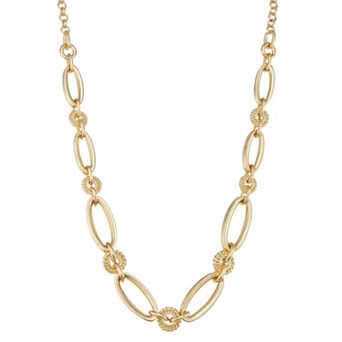 Napier Gold Tone Golden Links Collar Necklace