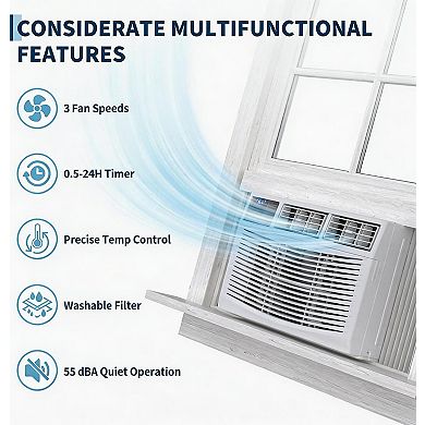 ANIXOL 8000 BTU Window Air Conditioner with Remote Control