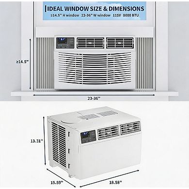 ANIXOL 8000 BTU Window Air Conditioner with Remote Control