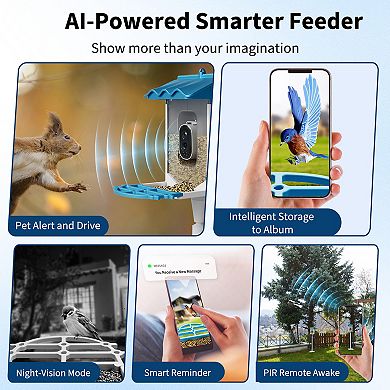 ANIXOL Solar Camera Smart Bird Feeder