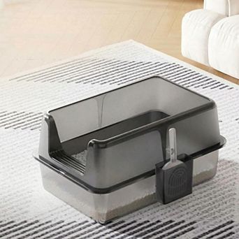 ANIXOL Stainless Steel Enclosed Cat Litter Box with Lid, Odor Control and Easy Clean