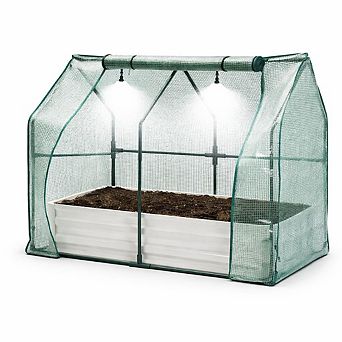 ANIXOL Galvanized Raised Garden Bed Kit with Self Watering System and Mesh Cover