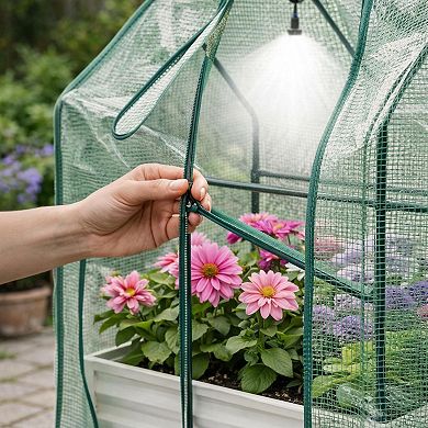 ANIXOL Galvanized Raised Garden Bed Kit with Self Watering System and Mesh Cover