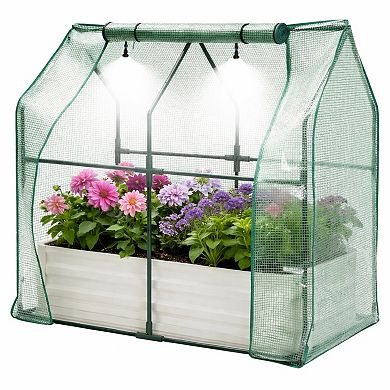 ANIXOL Galvanized Raised Garden Bed Kit with Self Watering System and Mesh Cover