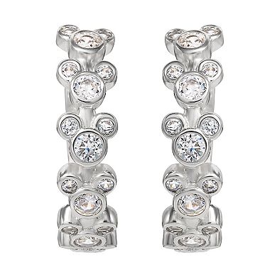 Mickey Mouse CZ Endless Hoop Earrings, Official License