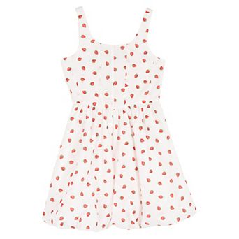 Girls 7-16 Rare Editions Strawberry Print Mock Corset Dropwaist Dress