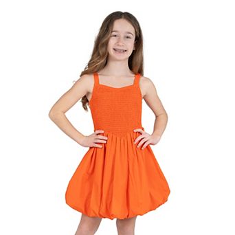 Girls 7-16 Rare Editions Woven Smocked Dropwaist Bodice Dress