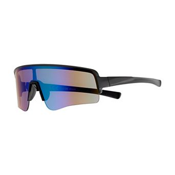 Men's Cali Blue Plastic Shield Sunglasses