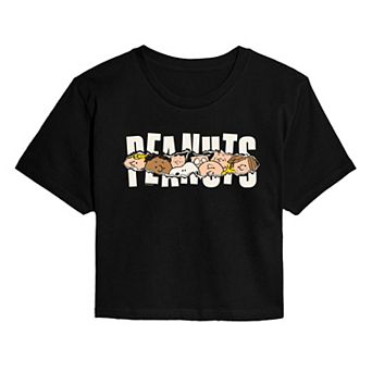 Juniors' Peanuts Snoopy & Friends Cropped Tee