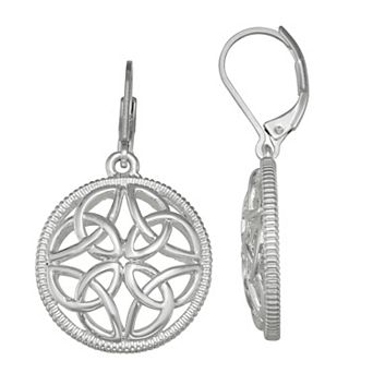 Napier Silver Tone Openwork Drop Earrings