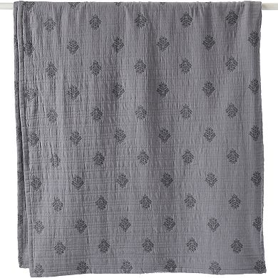 Lands' End King Embroidered Matelasse Bed Coverlet