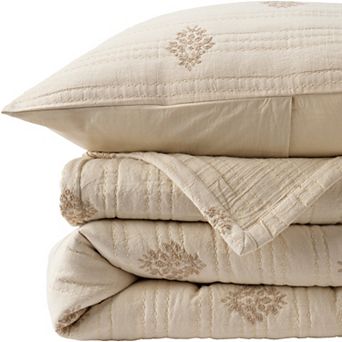 Lands' End King Embroidered Matelasse Bed Coverlet
