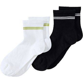 Women's Lands' End 2-Pack Quarter Crew Socks