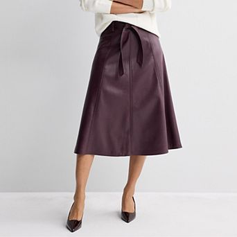 Women's Nine West A-Line Faux Leather Skirt